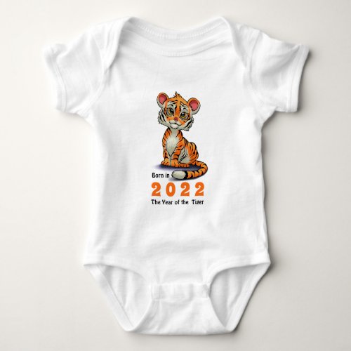 Cute Cub Born in 2022 The Year of the Tiger  Baby Bodysuit