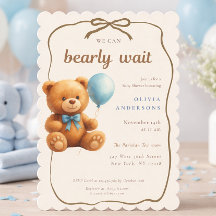 Cute Cub We can Bearly Wait Blue Baby