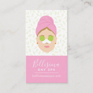 Cute Cucumber Eyes Spa Lady Business Card