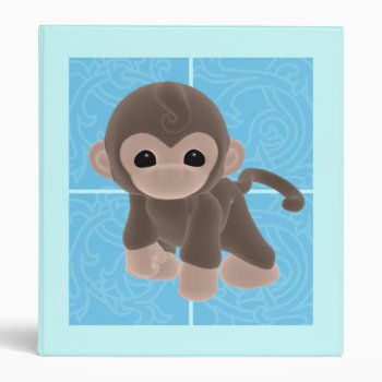 Cute Cuddle Monkey Binder by mariannegilliand at Zazzle
