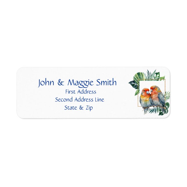 Cute Cuddling Parrot Bird, Nature Address Label (Front)