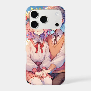 Cute Cuddly Anime Couple Whimsical Romantic iPhone 17 Pro Case