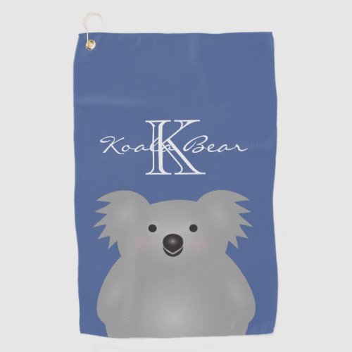 Cute Cuddly Australia Baby Koala Bear Monogram Golf Towel