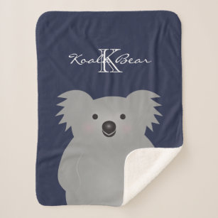 Blue-Eyed Baby Koala Throw Blanket by holbrookart