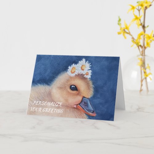 Cute Cuddly Baby Duckling Customizable Card