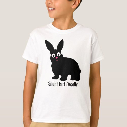 Cute Cuddly Black Rabbit _ Silent but Deadly T_Shirt