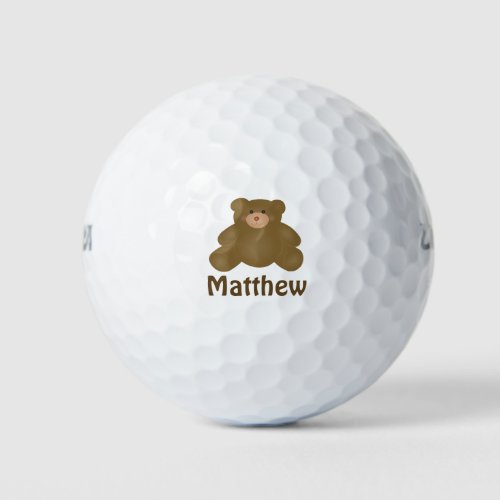 Cute Cuddly Brown Baby Teddy Bear Cub Golf Balls