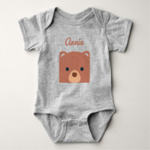 Cute Cuddly Brown Bear Custom Name | Bodysuit