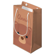 Cute Cuddly Brown Bear Custom Name | Gift Bag