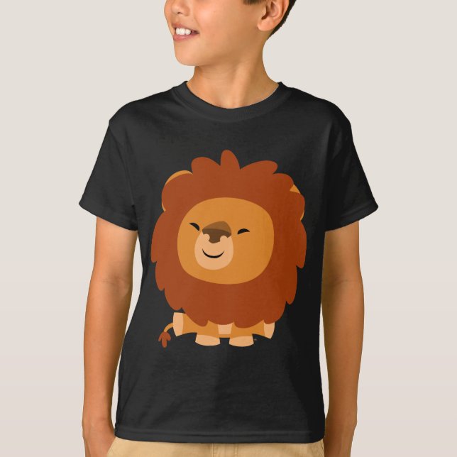 Cute Cuddly Cartoon Lion Children T-Shirt (Front)