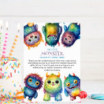 Cute Cuddly Colorful Little Monsters Kids Birthday Thank You Card<br><div class="desc">Transform your child's birthday into a whimsical adventure with the "Our Little Monster" Kids Birthday Design. This delightful theme features colorful, cute, and cuddly monsters that bring joy and excitement to any celebration. Perfect for parents seeking to create an unforgettable experience, this design is all about laughter, fun, and a...</div>