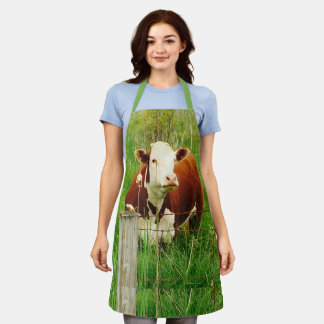 Cute Cuddly Cow 4Caryn All-Over Print Apron