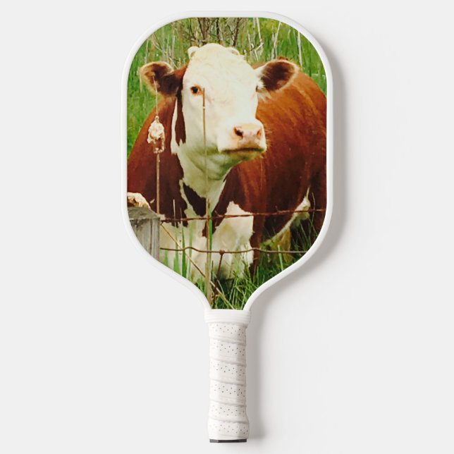 Cute Cuddly Cow 4Caryn Pickleball Paddle (Front)