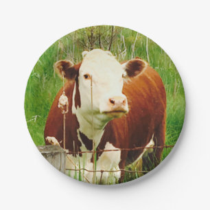 Cute Cuddly Cow Paper Plate