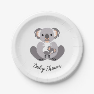 Cute cuddly KOALA - Baby shower - Party Paper Plates