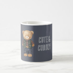 Cute Cuddly Teddy Bear in Blue Jeans Coffee Mug