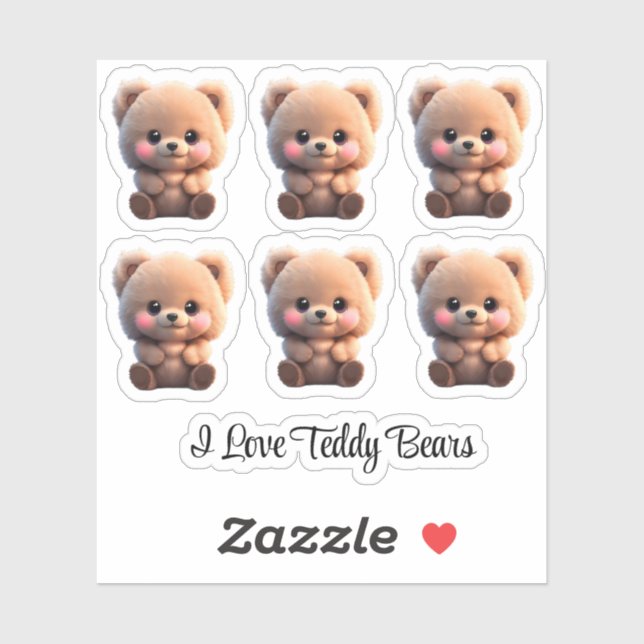 Cute cuddly Teddy Bear Sticker (Sheet)