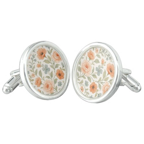 Cute Cufflinks With Shabby Chic French Floral Art