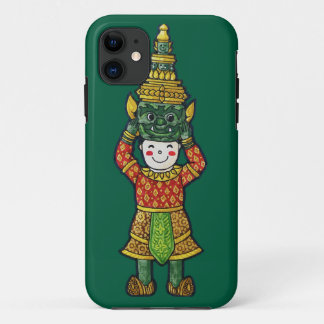 Cute Cultural Boy Cartoon in Mask iPhone 11 Case