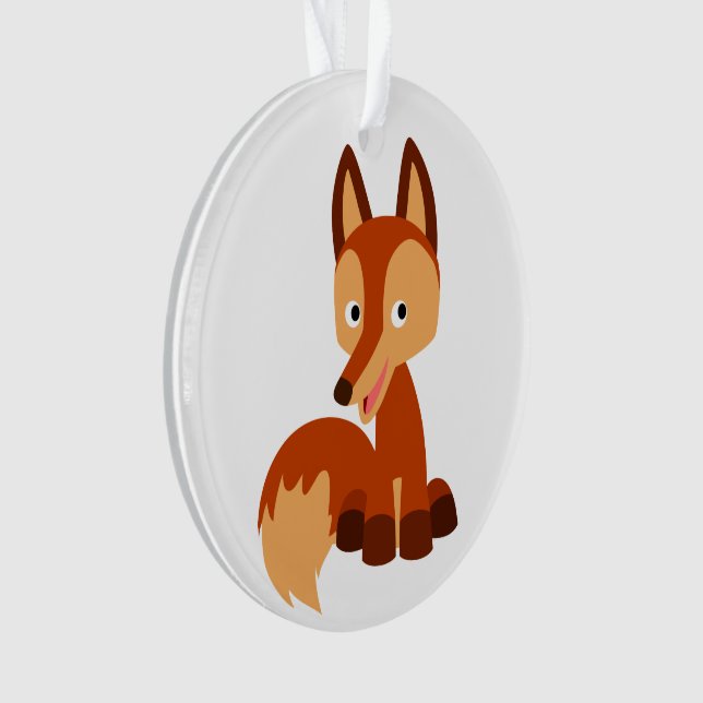 Cute Cunning Cartoon Fox Acrylic Ornament (Front)