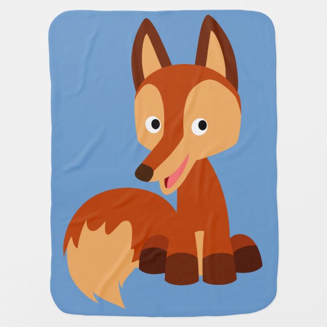 Cute Cunning Cartoon Fox Baby Blanket (Front)