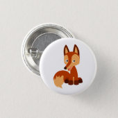 Cute Cunning Cartoon Fox Button Badge (Front & Back)
