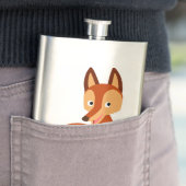 Cute Cunning Cartoon Fox Classic Flask (In Situ)