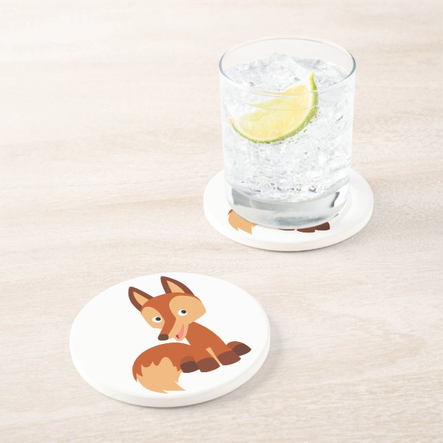 Cute Cunning Cartoon Fox Coaster (Side)