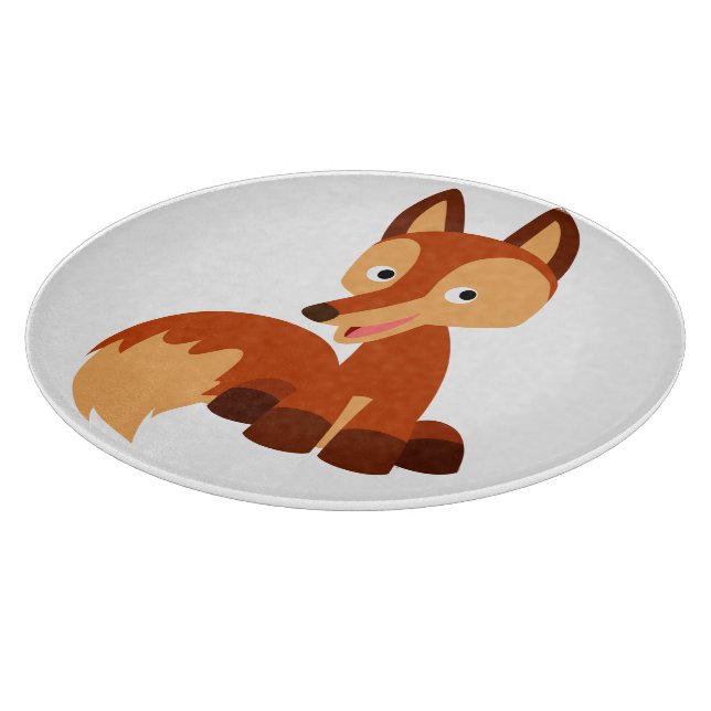 Cute Cunning Cartoon Fox Cutting Board (Corner)