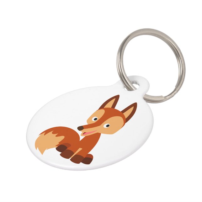 Cute Cunning Cartoon Fox Dog Tag (Side)
