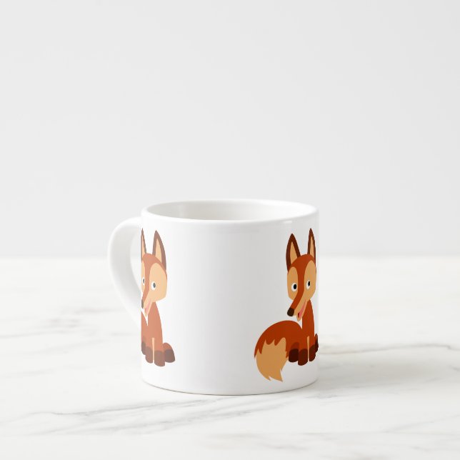 Cute Cunning Cartoon Fox Espresso Mug (Front Left)