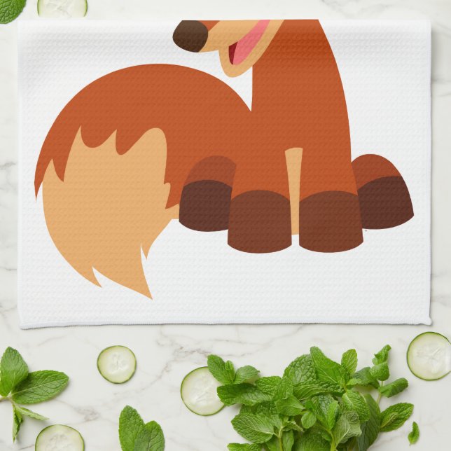 Cute Cunning Cartoon Fox Kitchen Towel (Folded)