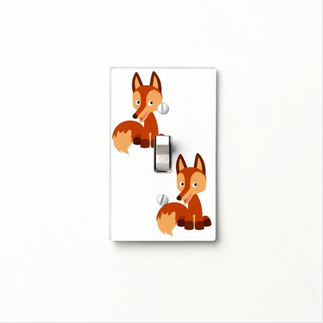 Cute Cunning Cartoon Fox Light Switch Cover (In Situ)