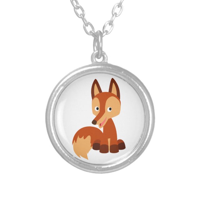 Cute Cunning Cartoon Fox Necklace (Front)