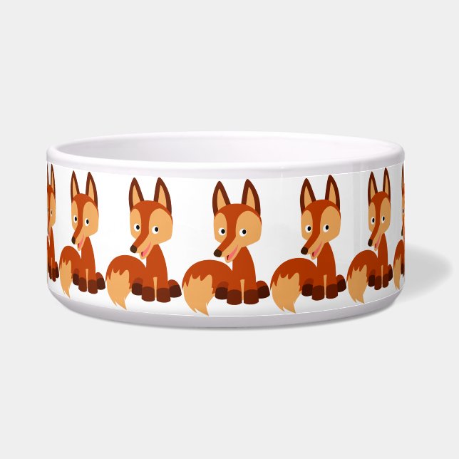 Cute Cunning Cartoon Fox Pet Bowl (Front)