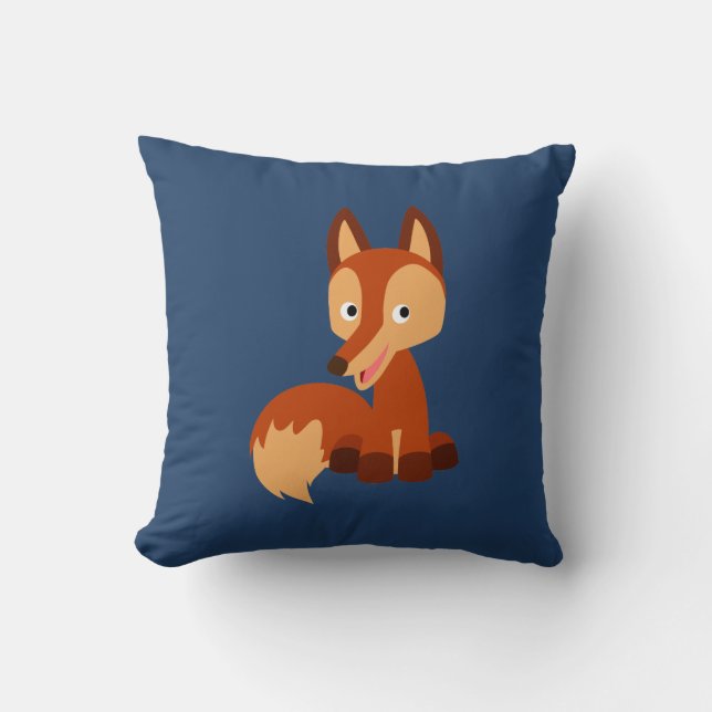 Cute Cunning Cartoon Fox Pillow (Front)