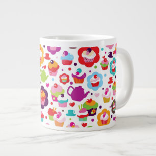 Cute cup cake and tea pot