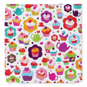 Cute cup cake and tea pot bandana