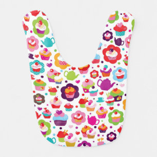 Cute cup cake and tea pot bib