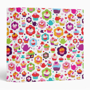 Cute cup cake and tea pot binder