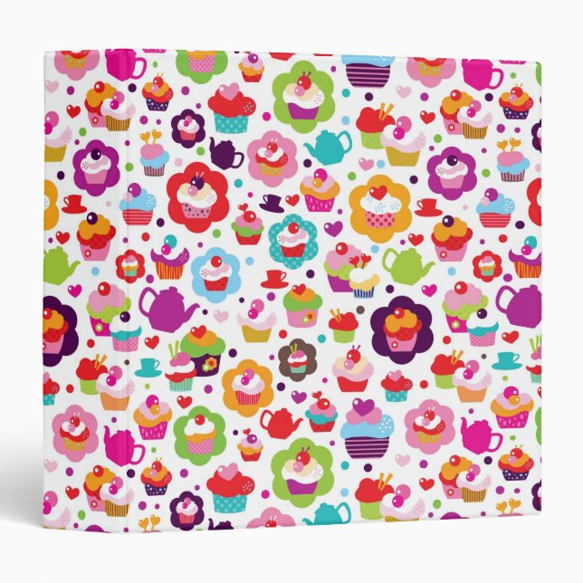 Cute cup cake and tea pot binder (Front/Spine)