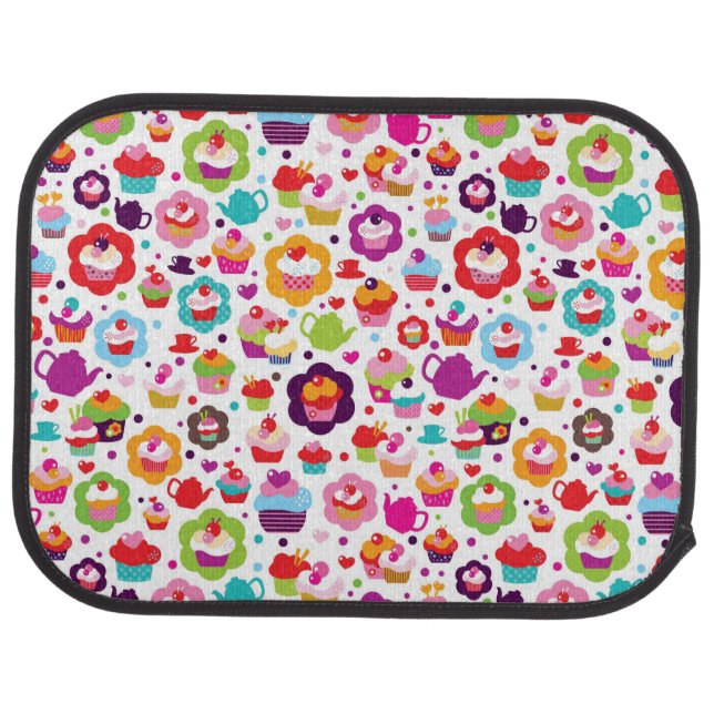 Cute cup cake and tea pot car floor mat (Rear)
