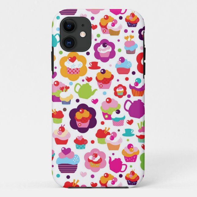 Cute cup cake and tea pot Case-Mate iPhone case (Back)