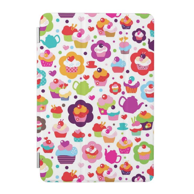Cute cup cake and tea pot iPad mini cover (Front)