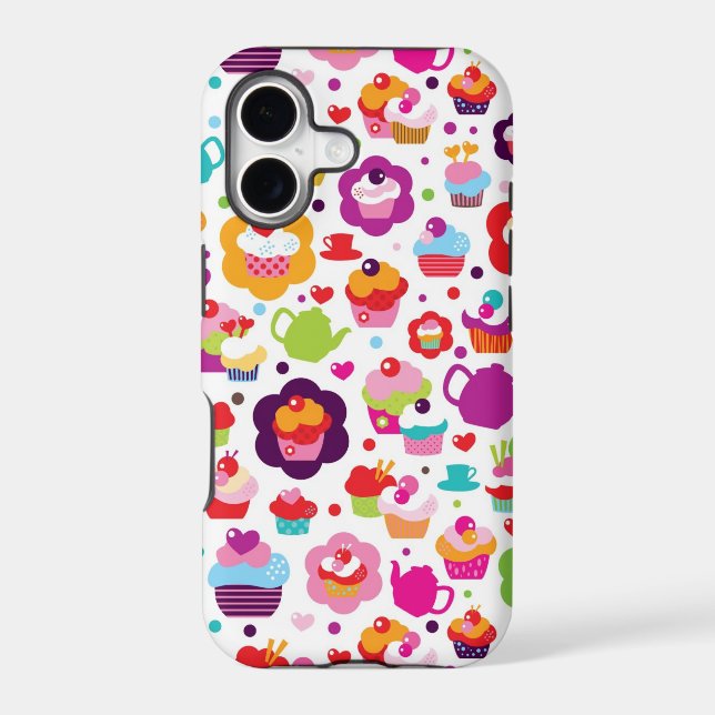 Cute cup cake and tea pot iphone case (Back)