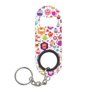 Cute cup cake and tea pot keychain bottle opener