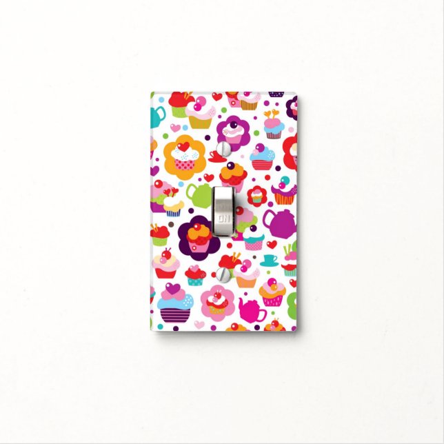 Cute cup cake and tea pot light switch cover (In Situ)