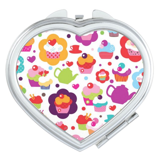 Cute cup cake and tea pot makeup mirror (Front)