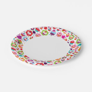 Cute cup cake and tea pot paper plates