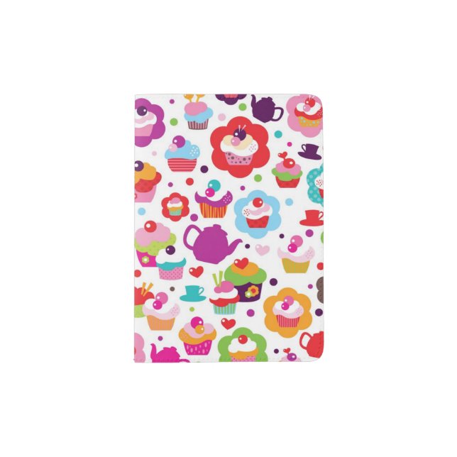Cute cup cake and tea pot passport holder (Front)
